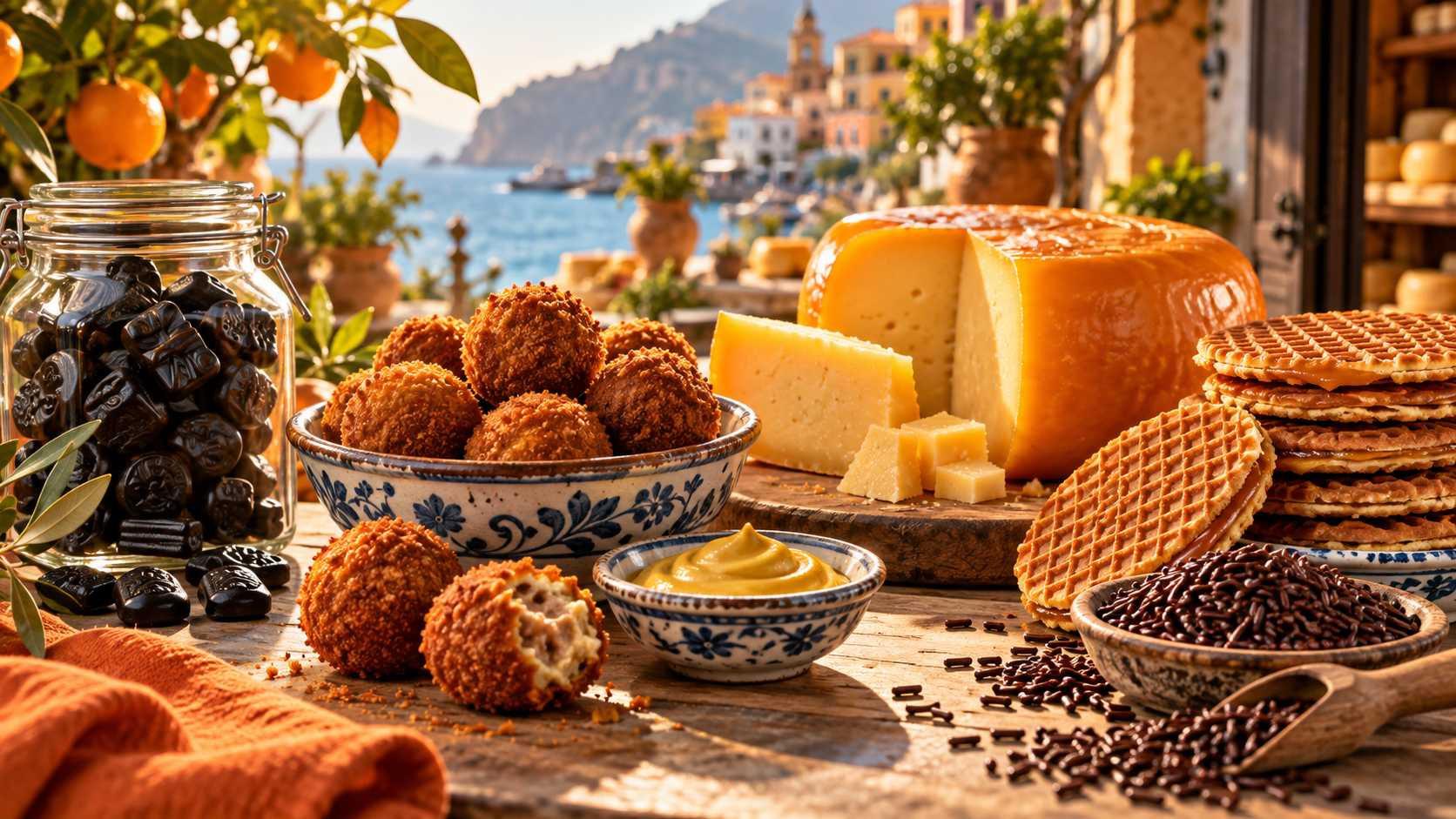 Bitterballen, kaas, drop en stroopwafels aan de Costa del Sol