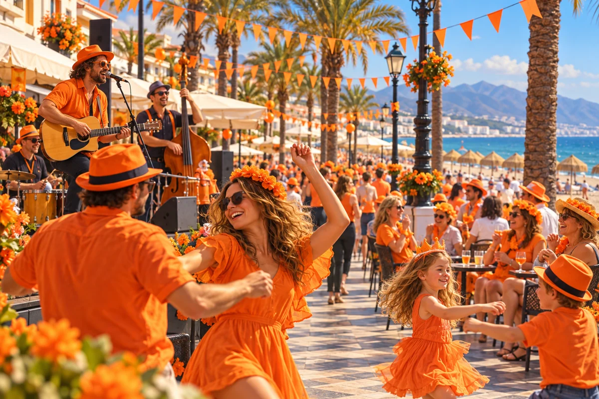 Illustratie van Koningsdag aan de Costa del Sol