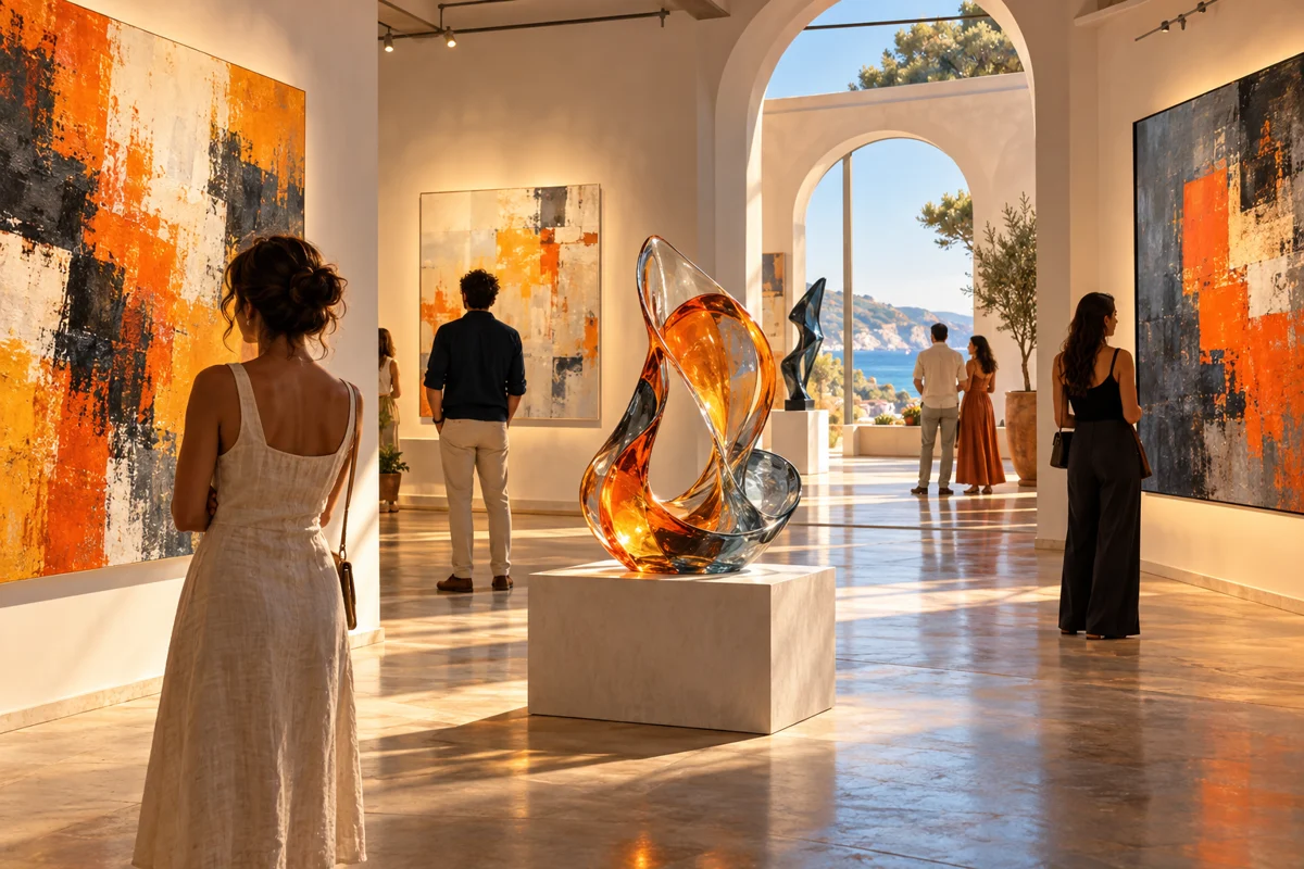 Illustratie van een kunstgalerie