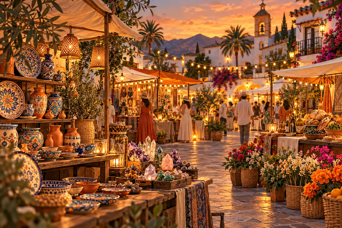 Sfeerillustratie van een markt; geen foto van het festival