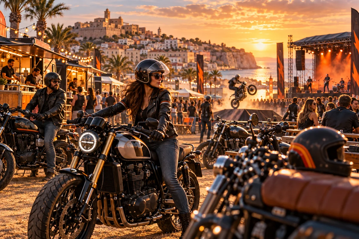 Illustratie van een motorfestival