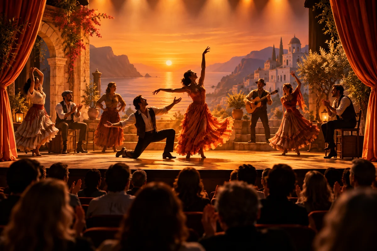 Illustratie van een theatervoorstelling