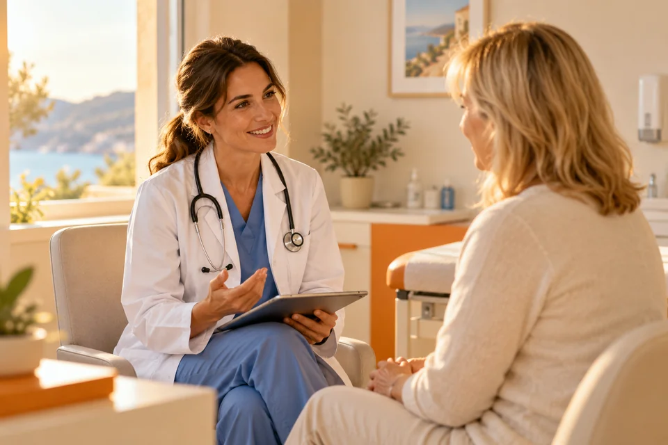 Een dokter in gesprek met een patiënt